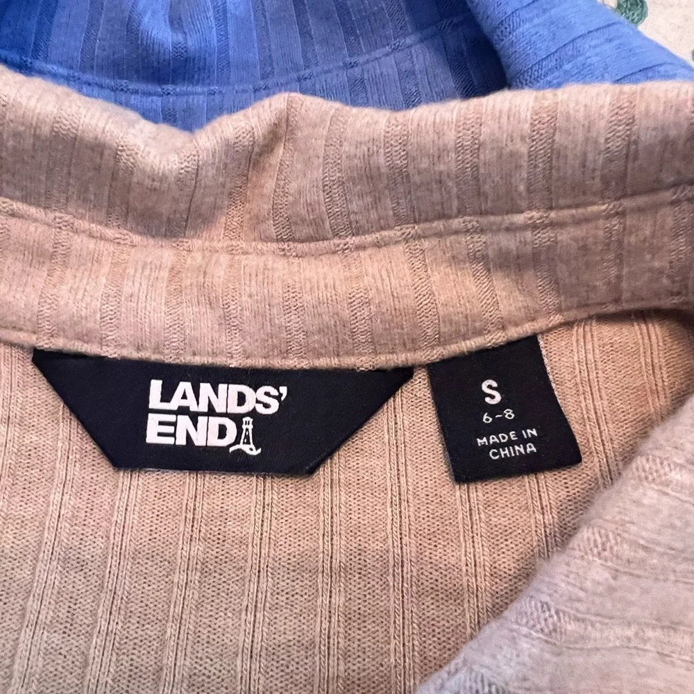 Lands’ End women’s Long Sleeve Wide Rib Button Front Polo, small, NWOT - Picture 8 of 12